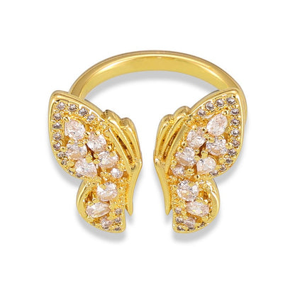 18K Gold Exquisite Butterfly Diamond Design Ring